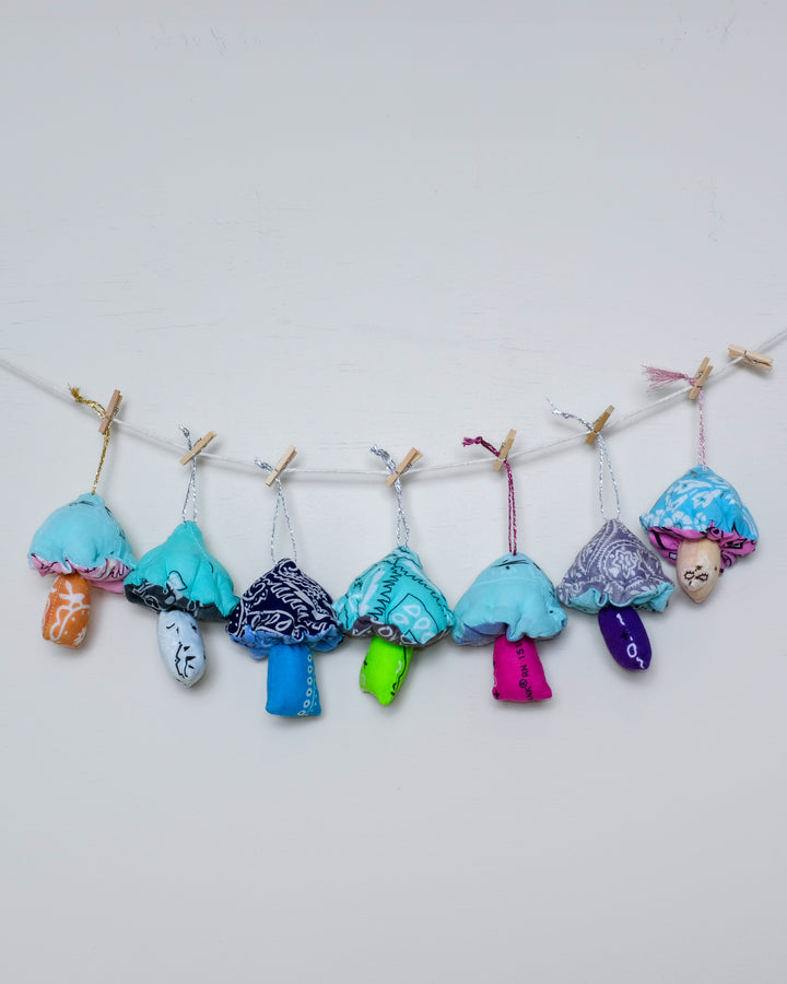 Mushroom Ornament - Blues