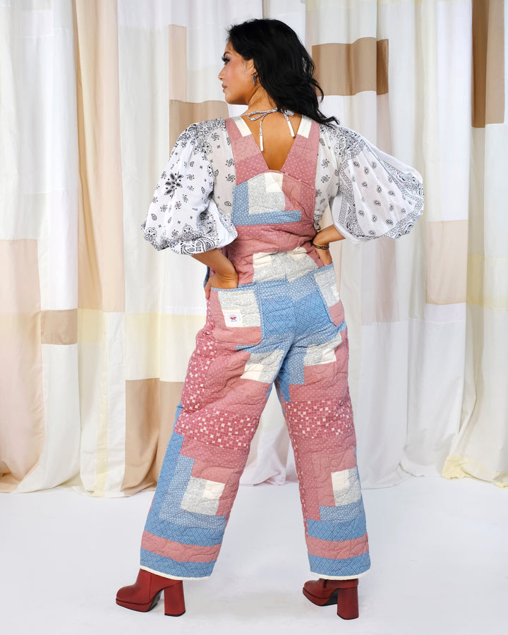 Hand Tied Polyester Quilt Overalls