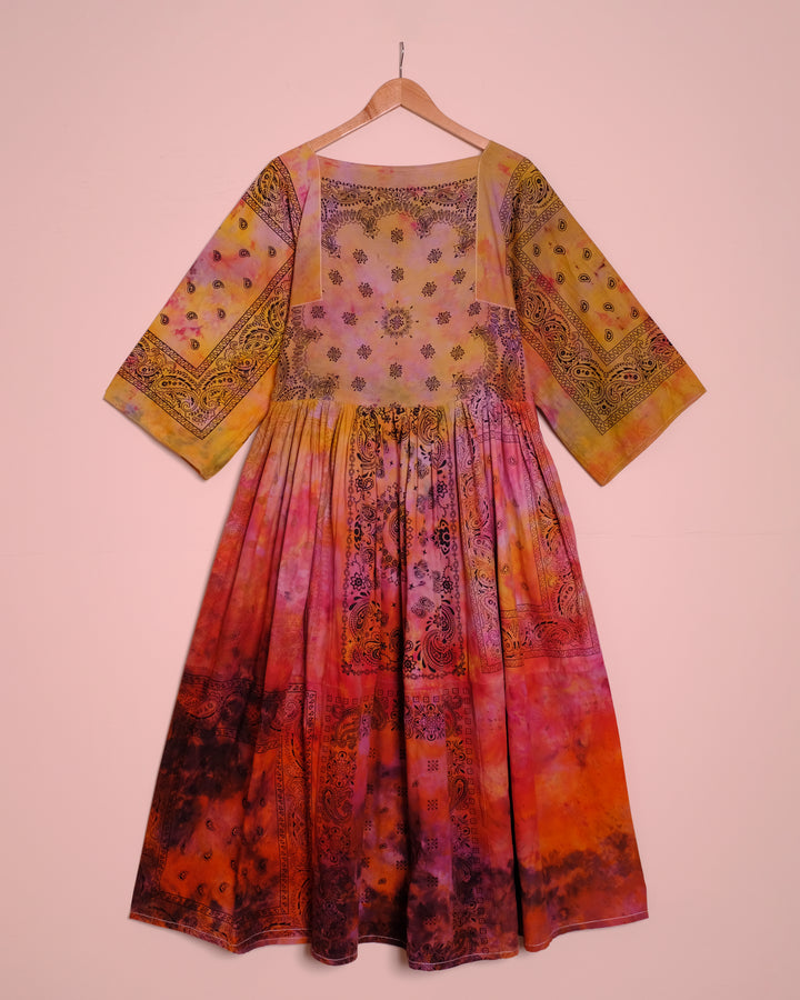 Tie Dye Maxi Bandana Dress, S