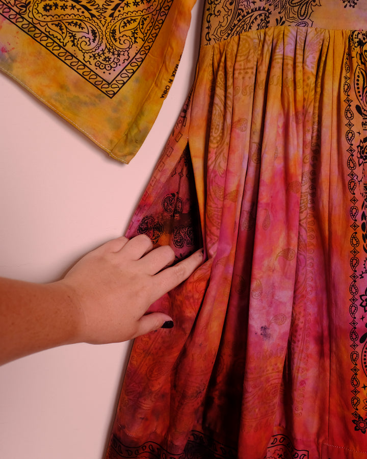 Tie Dye Maxi Bandana Dress, S