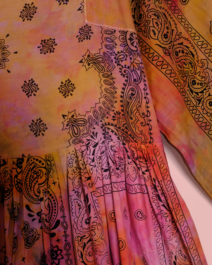Tie Dye Maxi Bandana Dress, S
