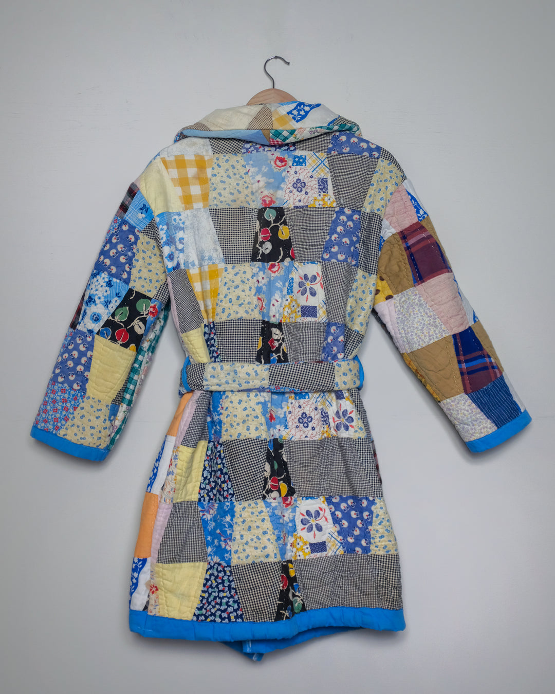 1930's Feedsack Quilt Robe Coat, S