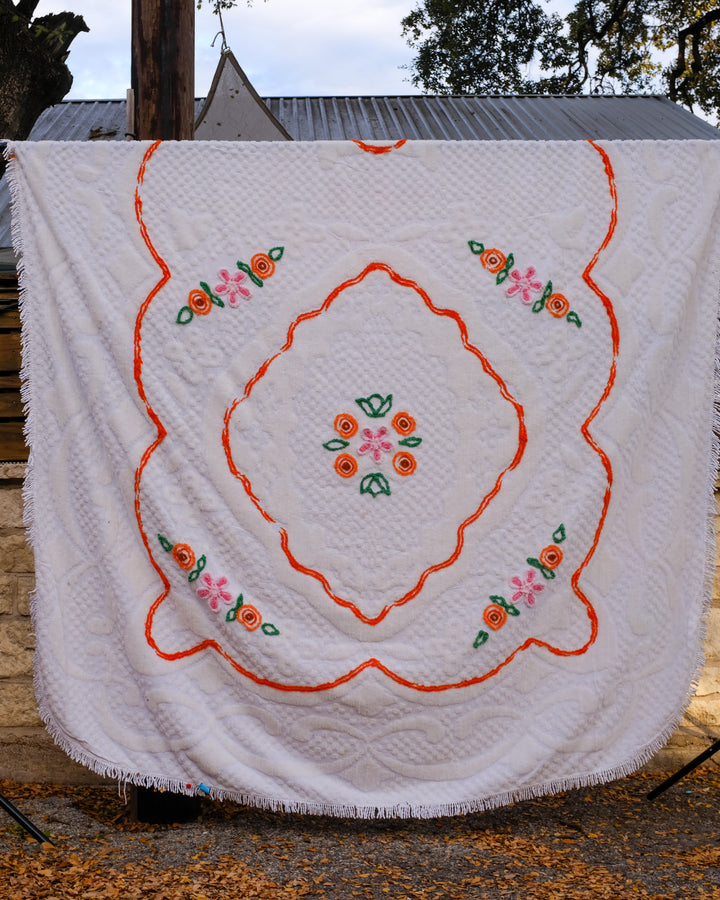 Flower Chenille Blanket Chore Coat