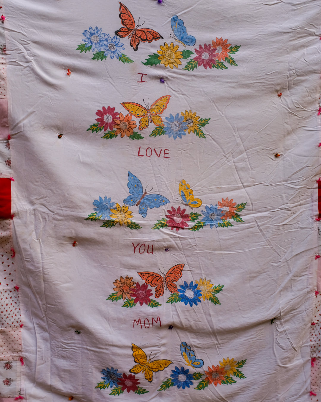 Floral Love Mom Quilt Overalls