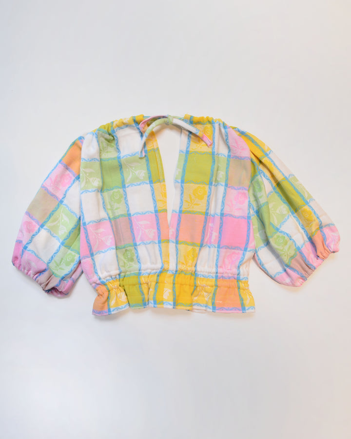 Pastel Plaid Graham Top, L