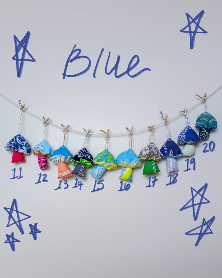 Mushroom Ornament - Blues