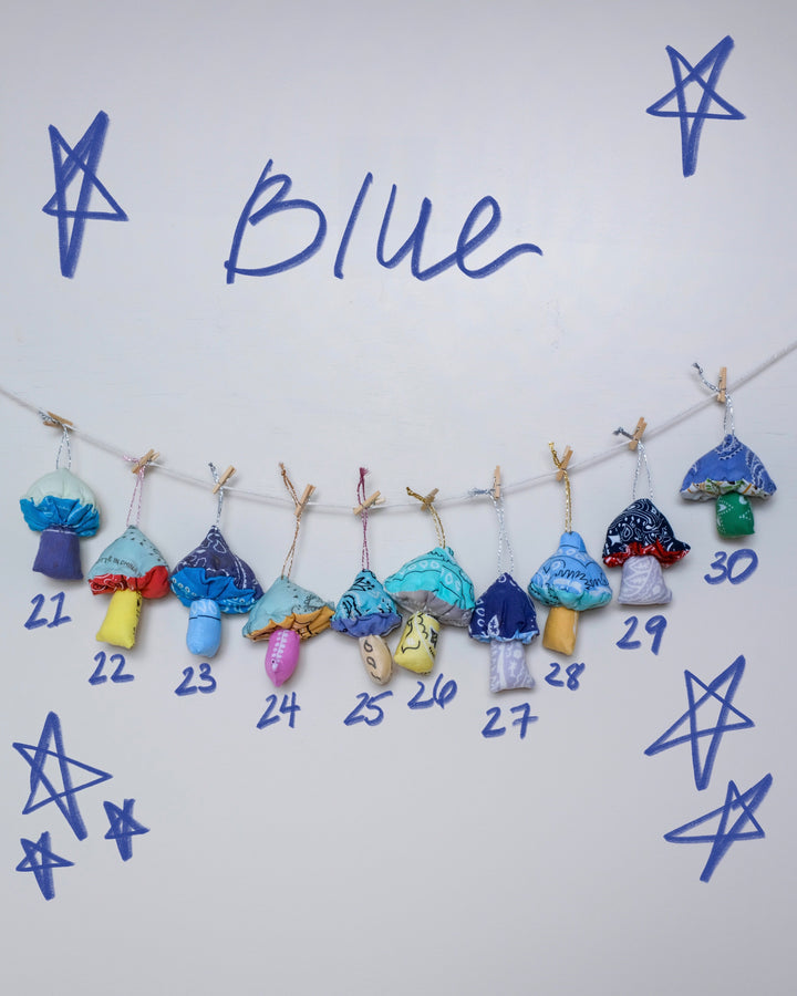 Mushroom Ornament - Blues
