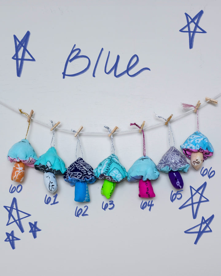 Mushroom Ornament - Blues