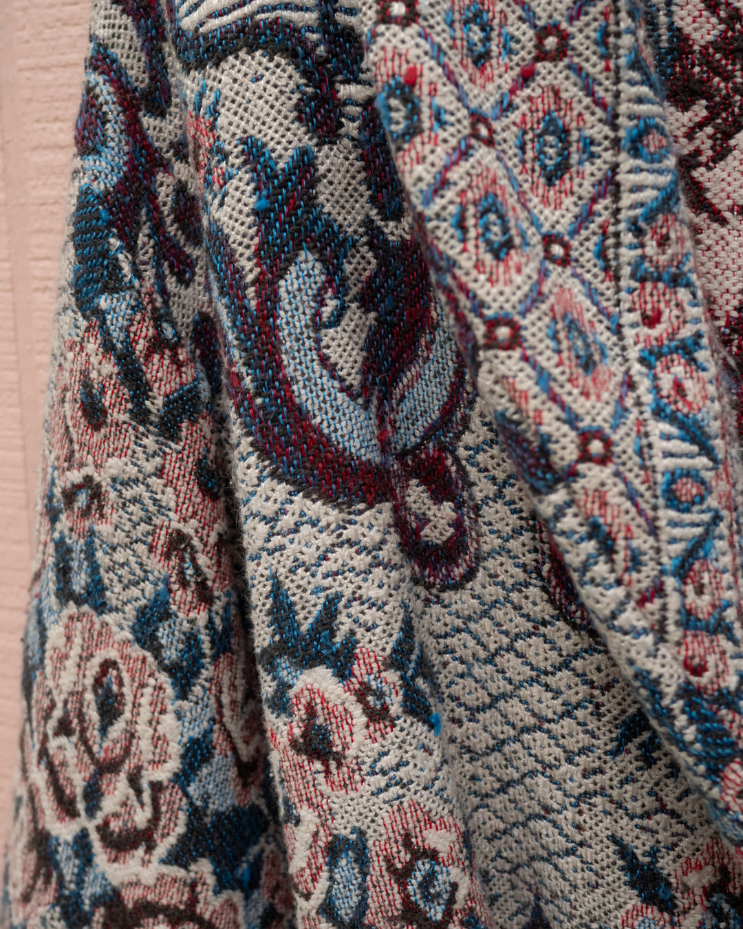 Antique Jacquard Blanket Robe Coat, M/L