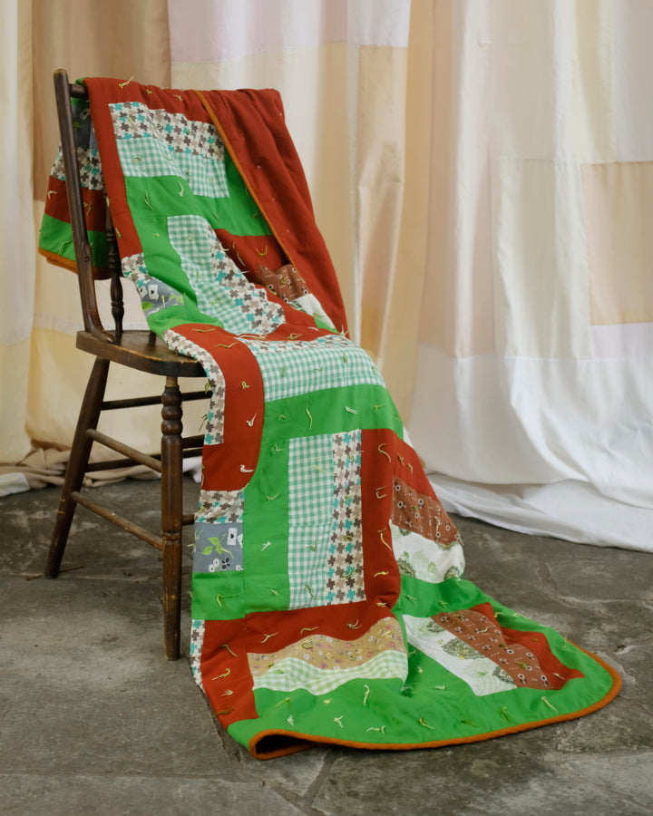 Rail Fence Quilt Overalls