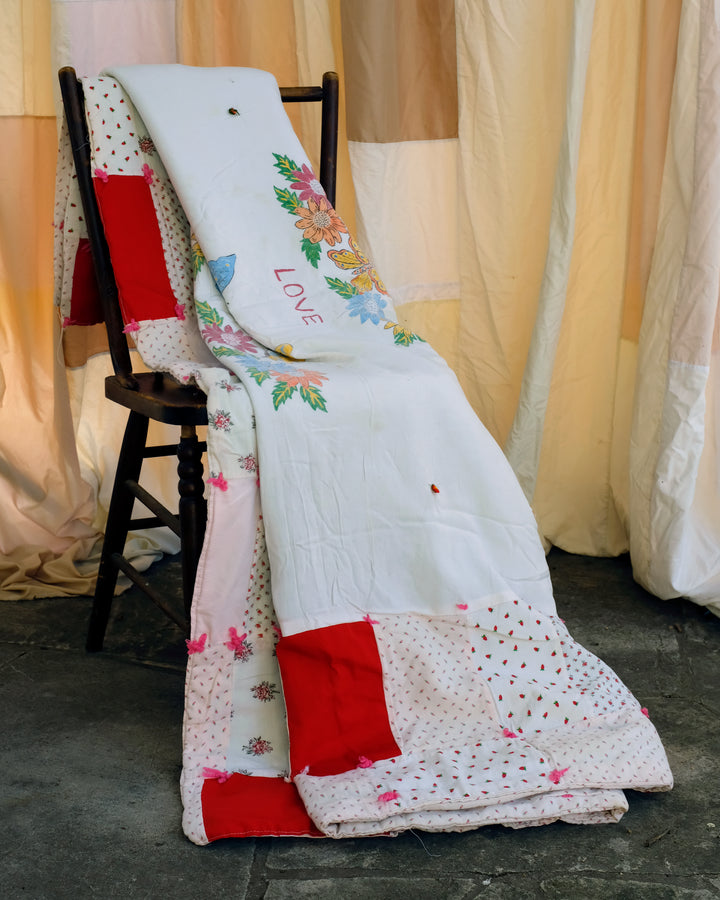 Floral Love Mom Quilt Overalls