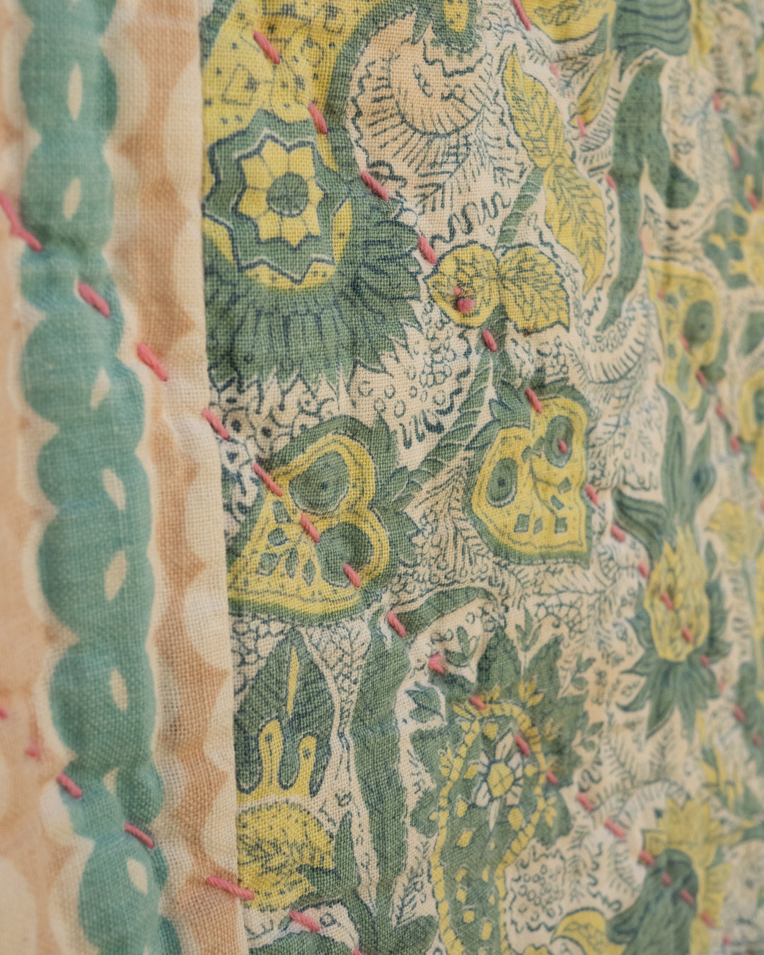 Floral Column Quilt Chore Coat