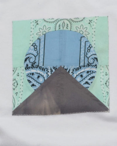 bandana quilt square recycled appliqué sweatshirt, 2xl